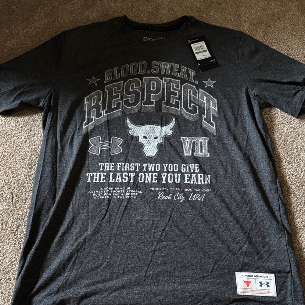 Under Armour Men’s Large Black Graphic 'Respect' Short Sleeve Tee